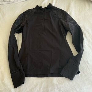 lululemon athletica Black Toasty Tech 1/2 Zip Embroidered